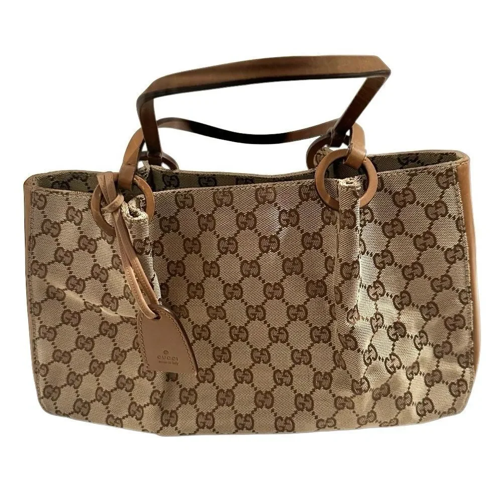Gucci Beige and Brown GG Canvas Tote - Picture 2 of 15